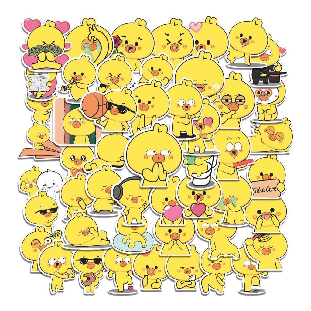 

COD 50 Pcs Stiker Weird Yellow Chick / Ayam Kuning Aneh Lucu Anti Air Untuk Dekorasi Notebook Sepeda Skateboard Handphone