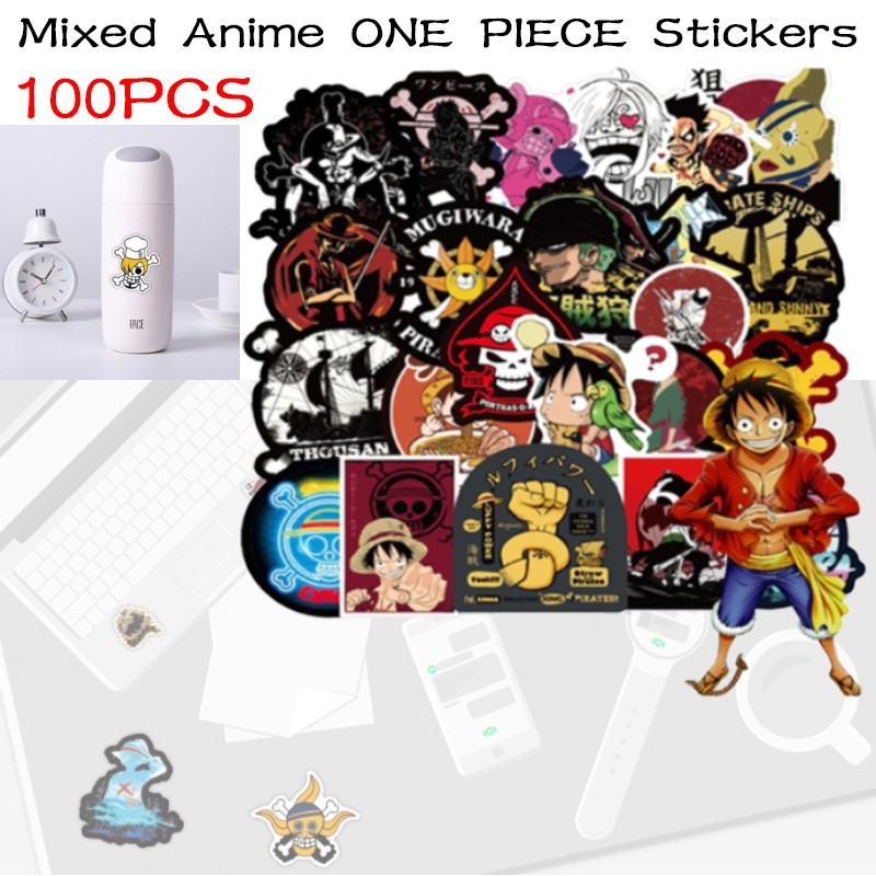 

100PCS Campuran Anime ONE PIECE Stiker Skateboard Kulkas Ponsel Gitar Laptop Motor Perjalanan Bagasi