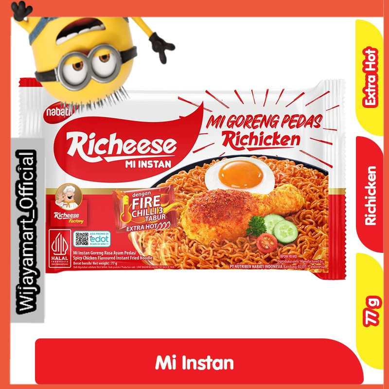 

Nabati Richeese Mi Goreng Instan Pedas Richicken 77 g