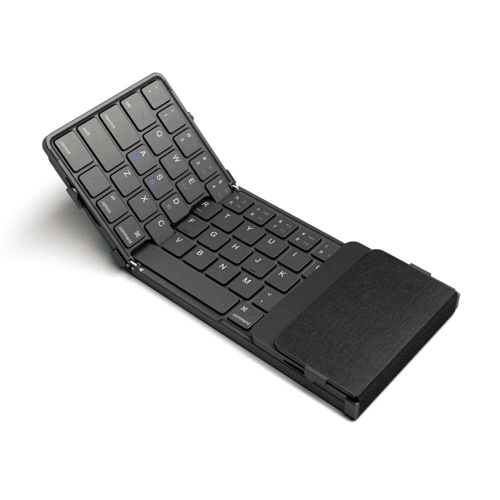 SeenDa Tri-Folding Wireless Keyboard with Touchpad Rechargeable Mini Keyboard Foldable Keyboard for 