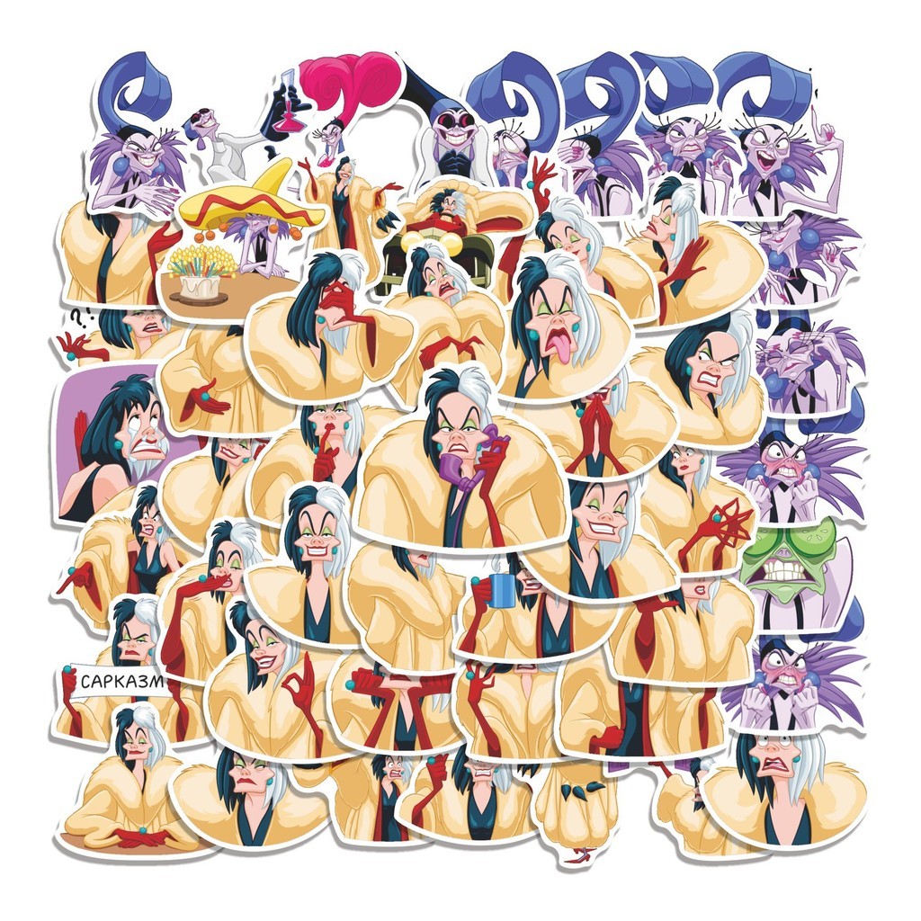 

COD 50 Pcs Stiker CRUELLA DE VIL Lucu Anti Air Untuk Dekorasi Notebook Sepeda Skateboard Handphone