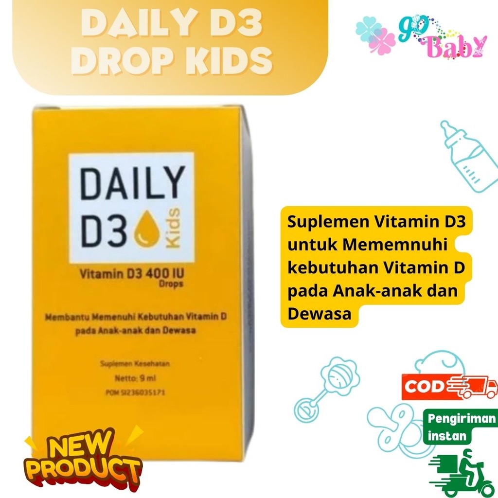 Daily Vitamin D3 Drop Kids - Interbat - Vitamin D3 Anak dan Dewasa