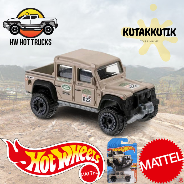 Hotwheels Mobil Jip Militer 15 Land Rover Defender Double Cab Krem No 822 HW Hot Trucks