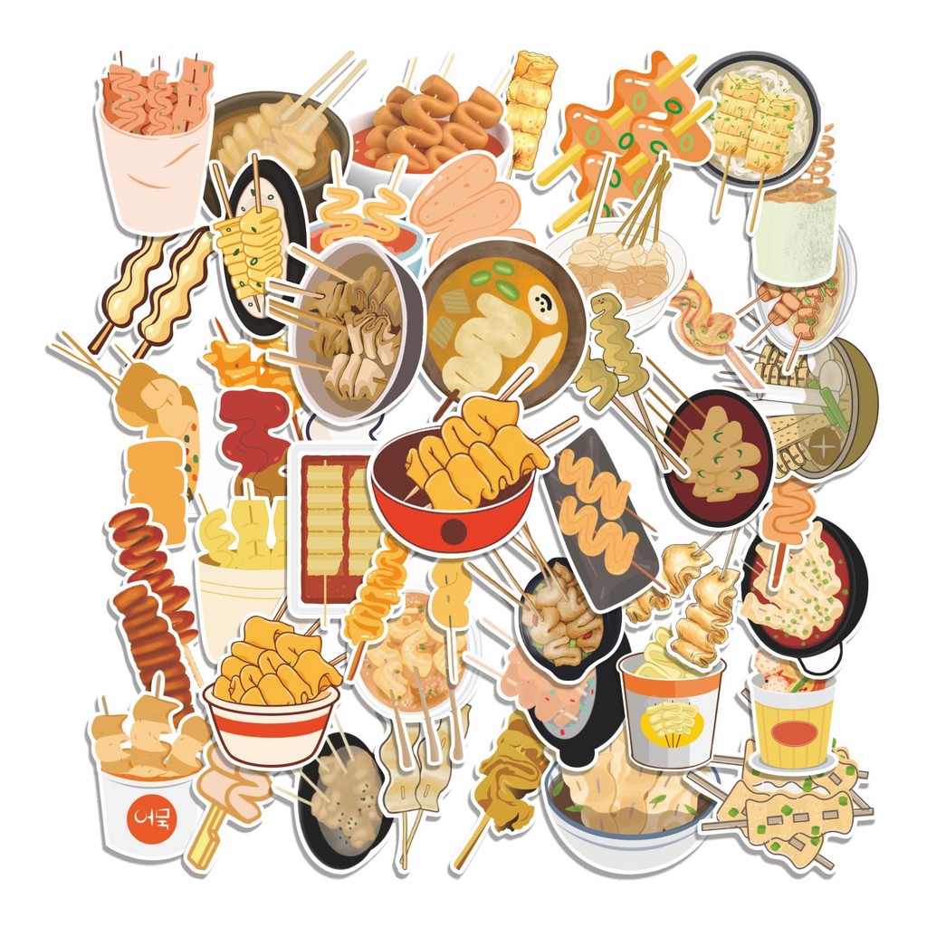 

COD 50 Pcs Stiker ODENG / ODEN / FISHCAKE CARTOON Korean Street Food / Makanan Korea Lucu Anti Air Untuk Dekorasi Notebook Sepeda Skateboard Handphone