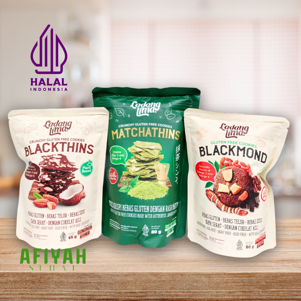 

LADANG LIMA Healthy Gluten Free Cookies - Blackmond, Blackthins, Matchathins Cemilan Rendah Kalori