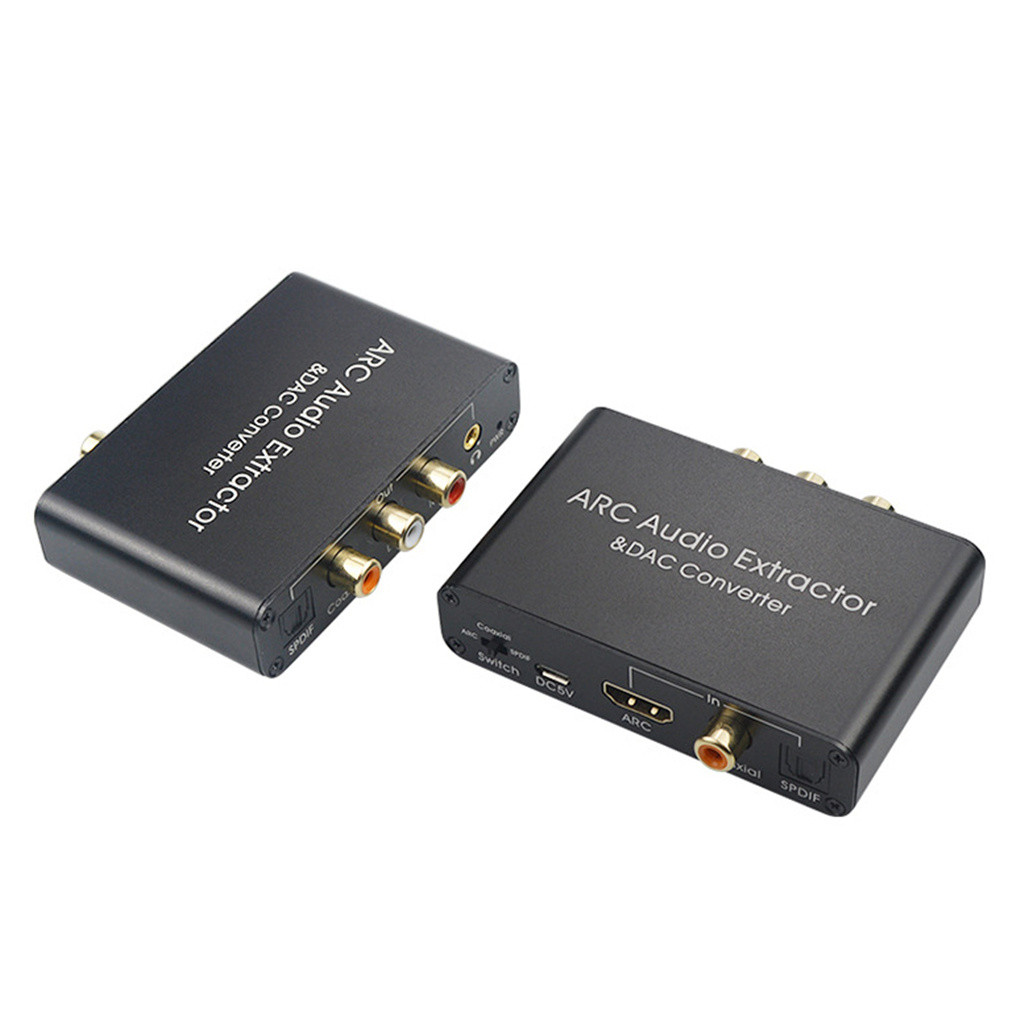 Audio Extractor Adapter 3.5mm Jack HDMI-compatible Digital Optical Analog DAC Converter Splitter for