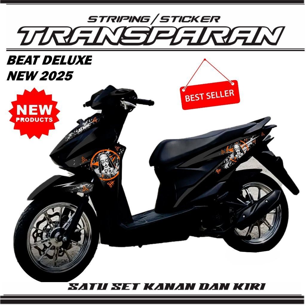 VARIASI STRIPING STICKER TRANSPARAN UV HONDA BEAT DELUXE 2025 NEW PRODUCTS V7 STRIPING