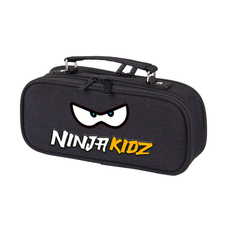 

Cartoon Ninja Kidz Pencil Case Large Capacity Canvas Pen Bag for Girls Multi-layer Box Solid Color School Supplies Stationery
