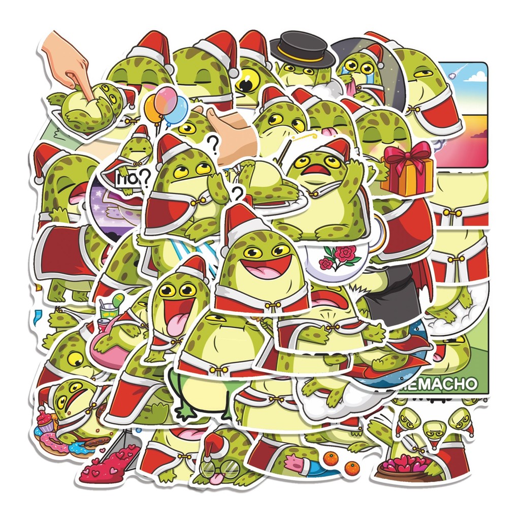 

COD 50 Pcs Stiker HOLIDAY W FROG Lucu Anti Air Untuk Dekorasi Notebook Sepeda Skateboard Handphone