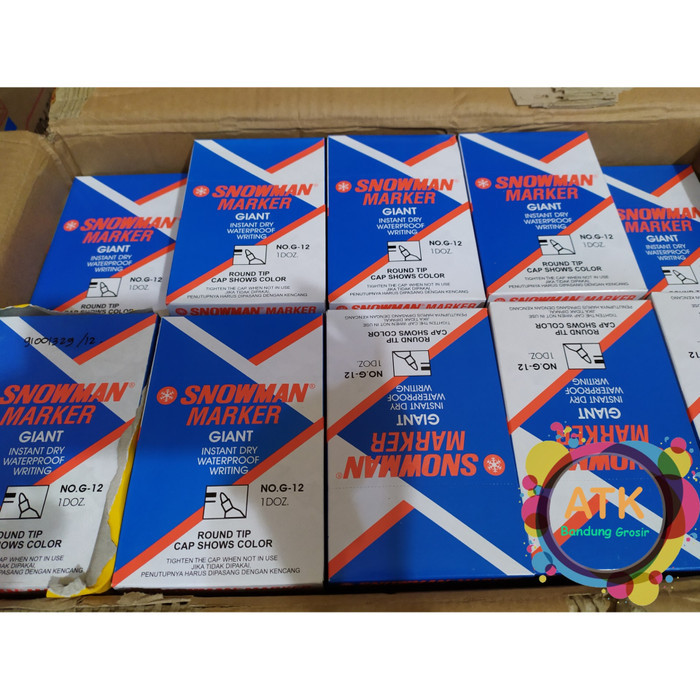 

Spidol Permanent Snowman Marker G-12 Warna Hitam Merah Biru Hijau