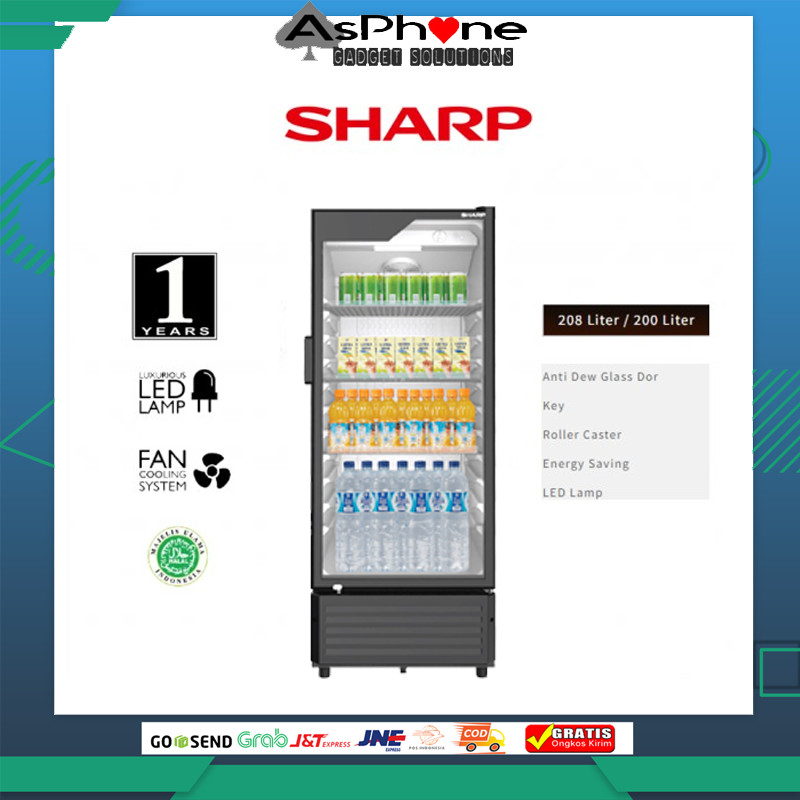 SHARP - SHOWCASE 200 LITER SCH-210FS / SCH-210FS GARANSI RESMI