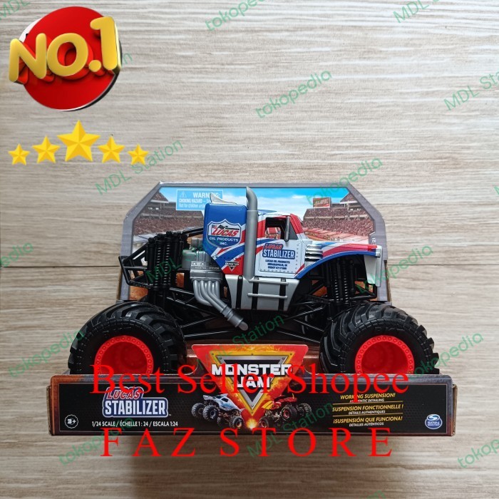 Spin Master Monster Jam  LUCAS STABILIZER 1/24 Big Truck TOY FAZ STORE