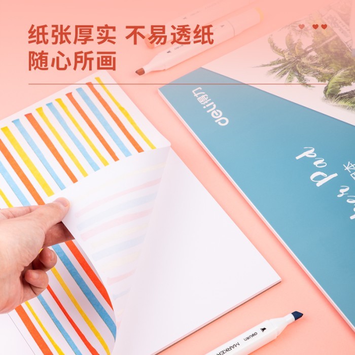 

Deli Marker Pad/Drawing Paper/Buku Gambar Untuk Spidol 30Lmbr 73609/10 - TYPE A4