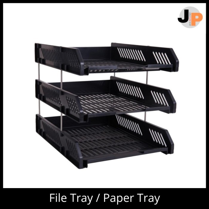 

Promo Diskon~[Limited Stok] File Tray Rak Penyimpan Dokumen 3 Tingkat Plastik Rak Kertas Susun - 2 susun hitam
