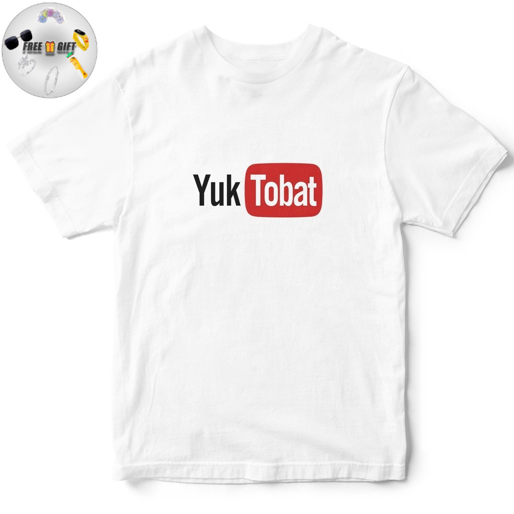 [FREE GIFT]  Kaos T shirt  Plesetan YUK TOBAT - putih - parodi  Lucu Unik Parody Pria Wanita Unisex 