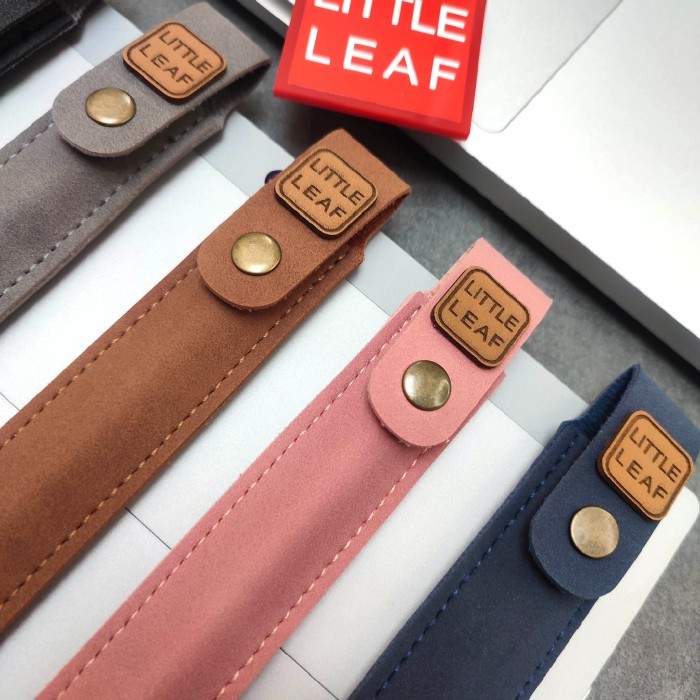 

Pen Pencil Case Tempat Pensil Pena Case Sleeve Karet Holder - Suede Black