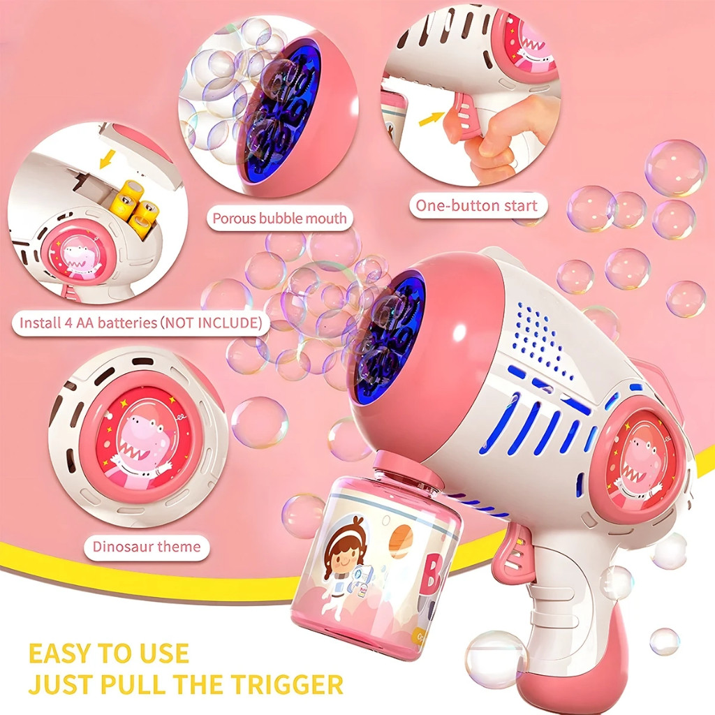 Gaudi Mainan Gelembung Pistol Bubble Sabun Otomatis Anak Besar Tembakan Balon Kado Ulang Tahun