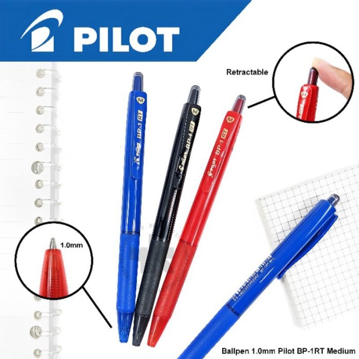 

PULPEN PILOT BP-1RT CETREK (1PAK/12PCS) - HITAM BP-1RT, 0.7 FINE