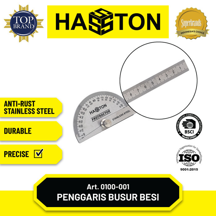 

Hasston Pengukur Sudut / Penggaris Sudut / Protactor (0100-001)