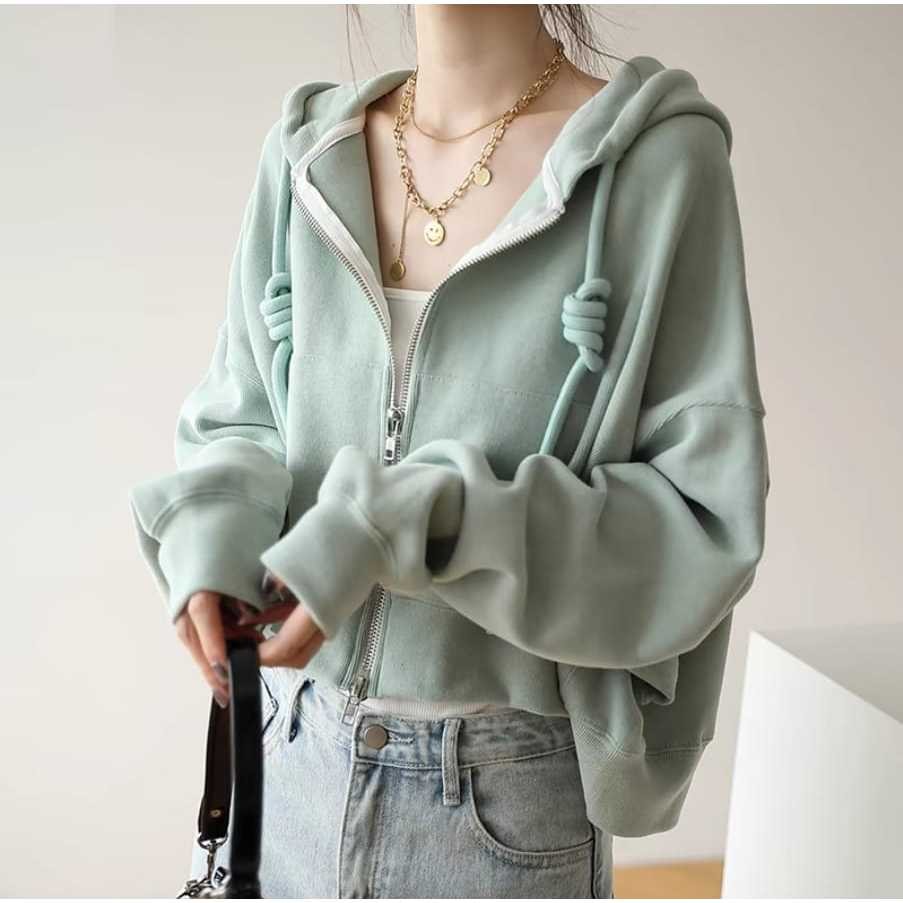 XXL Jaket Hoodie Ziper Batwing Wanita Oversize / Hoodie Polos Wanita / jaket hoodie oversize