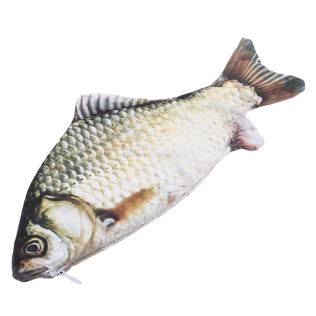 

Simulated Fish Pen Bag Container Pencil Shape Storage Stationery Organizer Holder Polyester Funny Case Child Pouches