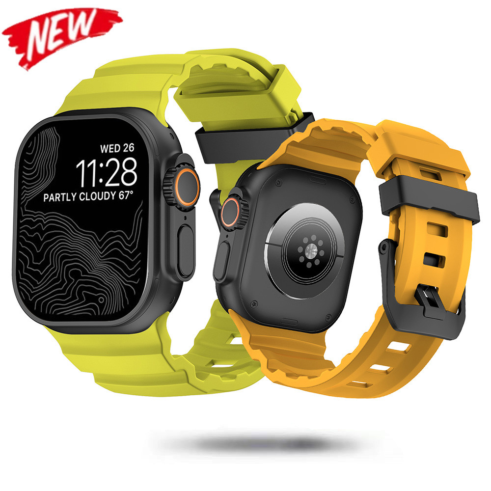 

Trail Silicone Strap for Apple Watch Ultra 2 49mm Band Series 10 9 8 7 46mm 45mm Sport Breathable Bracelet iWatch 6 5 4 SE 44mm