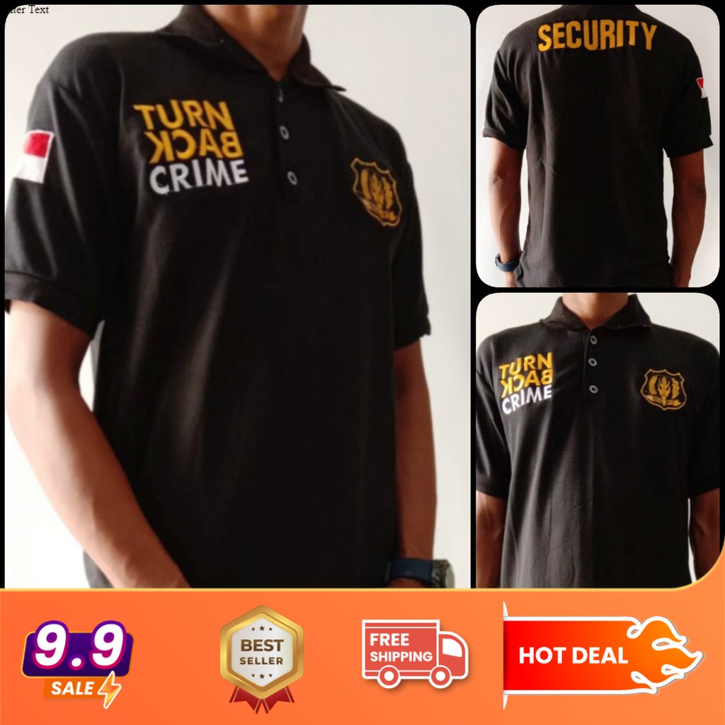BAJU SECURITY TURN BACK CRIME - POLO TBC SECURITY - LOGO KERAH TBC SECURITY LOGO KUNING FULL BORDIR