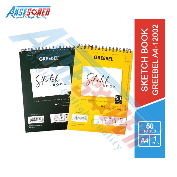 

Aksesoren Sketch Book [Greebel A4-12002] / Buku Gambar Sketsa 50 Lembar / Drawing Book