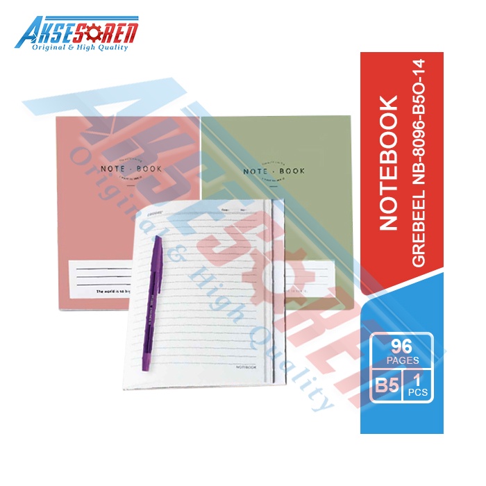 

Aksesoren Buku Diary [Greebel NB-8096-B5O-14] / Catatan 96 Lembar / Note Book / Diary Harian Ukuran B5 / Motif Polos