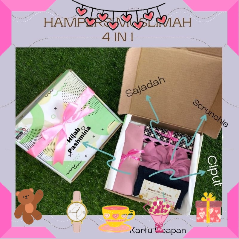

KADO HAMPERS BAYI ANAK MUDA REMAJA PACAR KEKASIH BIKIN ROMANTIS ANNIVERSERY/ Hampers kado wanita cewek muslimah 4 in 1 / ULTAH LAHIRAN WISUDA JADIAN