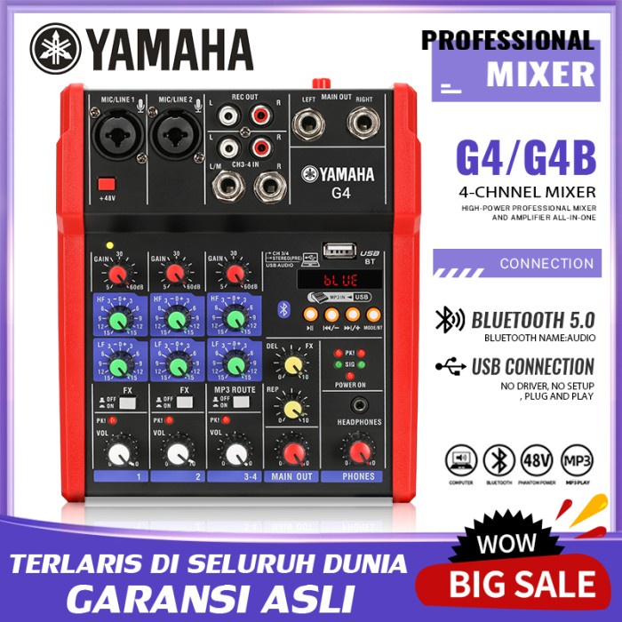 Mixer YAMAHA G4B Mini Mixer Mendukung Bluetooth/MP3/USB Playback Audio