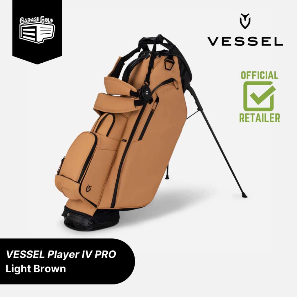VESSEL Player IV PRO Stand Bag Golf Light Brown - Tas Stick Original