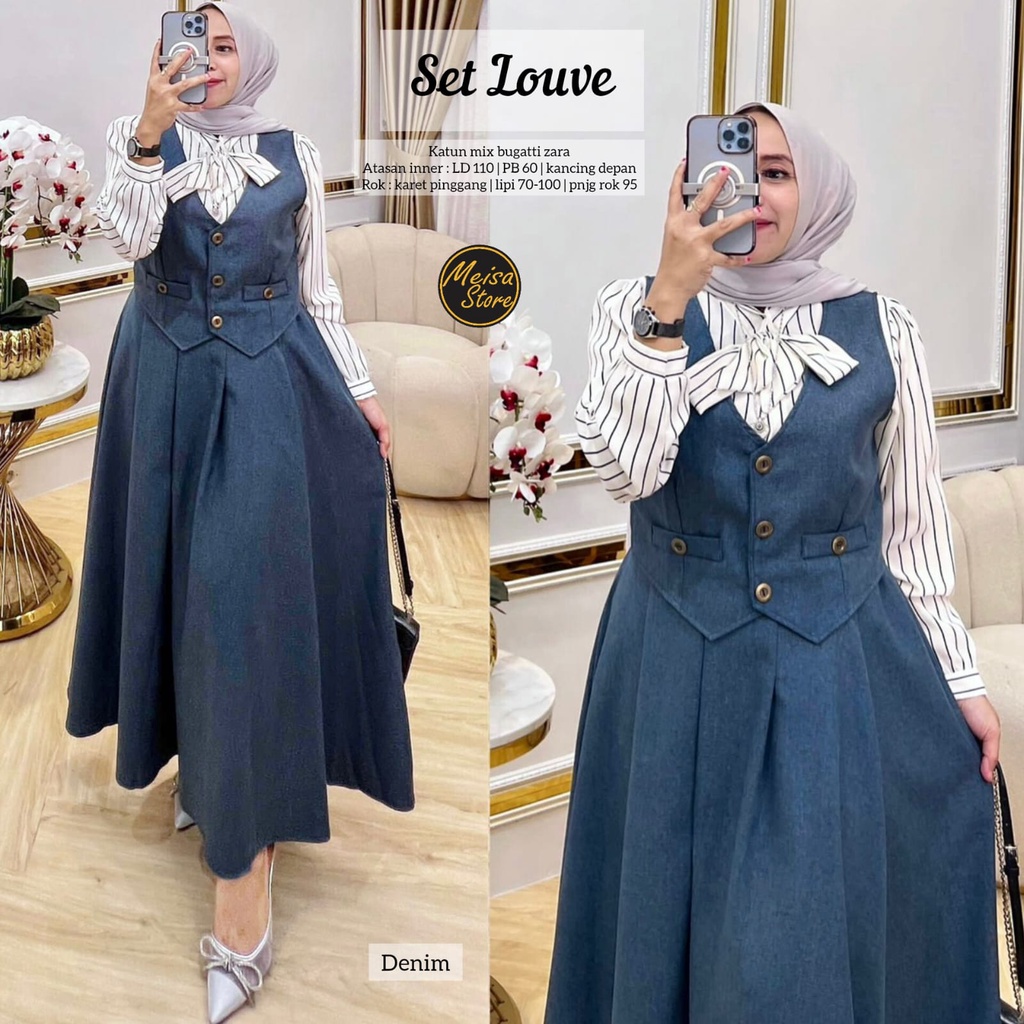 Setelan wanita Louve/ set wanita kasual/ model baju wanita terbaru 2023/ setelan wanita jumbo LD 110