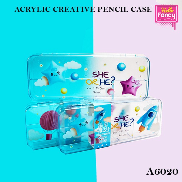 

Pencil Case Acrylic Transparent Kotak Pensil Akrilik Transparan A6020
