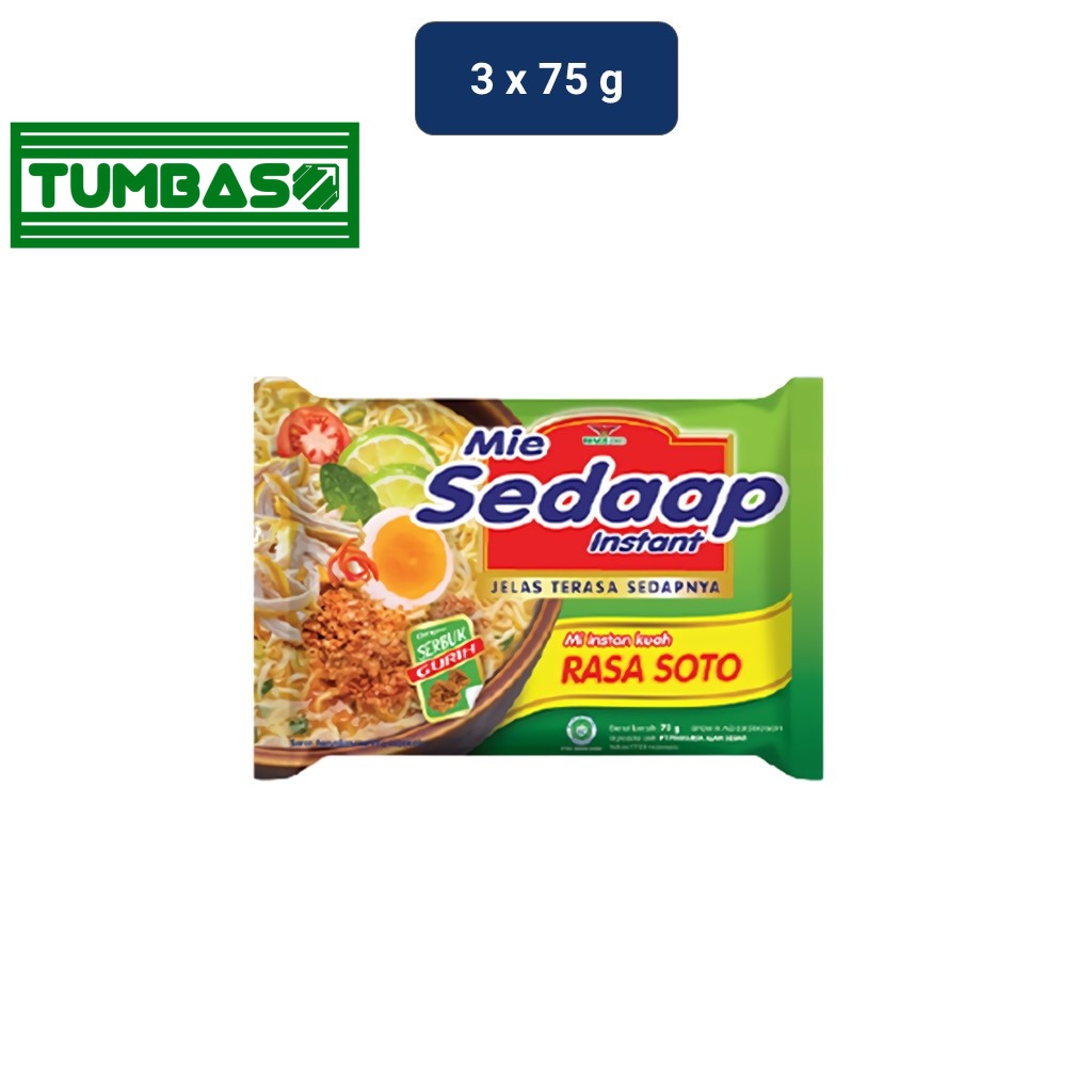 

Tumbaso Mie Sedaap Mi Instan Kuah Soto 3 x 75 gr