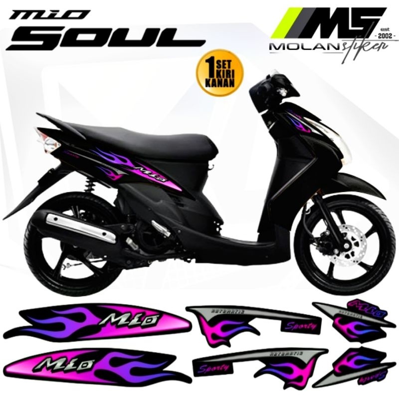 Decal Sticker Striping Variasi Mio Soul Api Mio Soul Karbu 2006-2012 Mio Soul 115 Mio Soul Lama/Old 