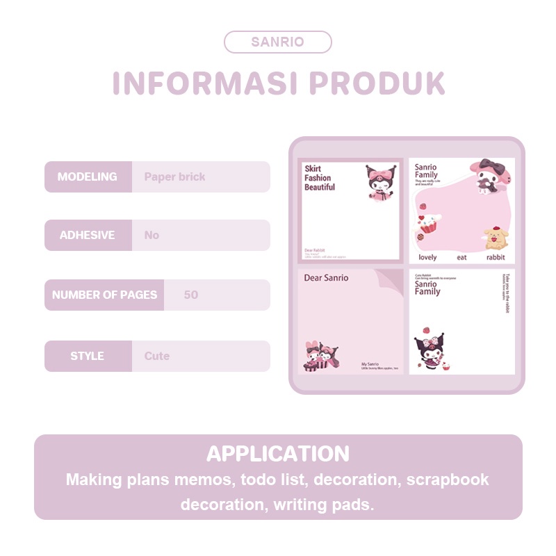 

✨EG Buku Memo Sederhana Alami Kertas Memo Dekoratif Indah Siswa Mudah Robek -Eghrerr