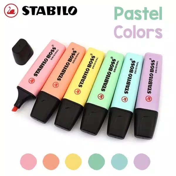 

[New] PAKET 6 WARNA HIGHLIGHTER STABILO BOSS PASTEL
