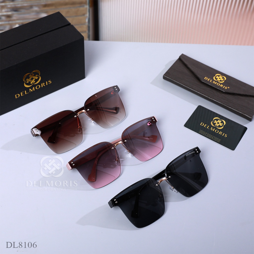 DELMORIS BIVARYN Series DL8106 Kacamata Hitam Wanita UV Lens Import Original