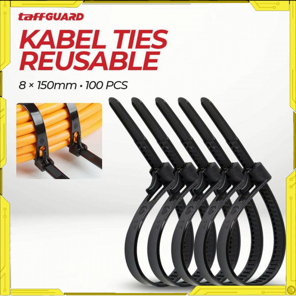 

Kabel Ties Zip Cable Organizer Reusable 8x150mm 100 PCS -TL266