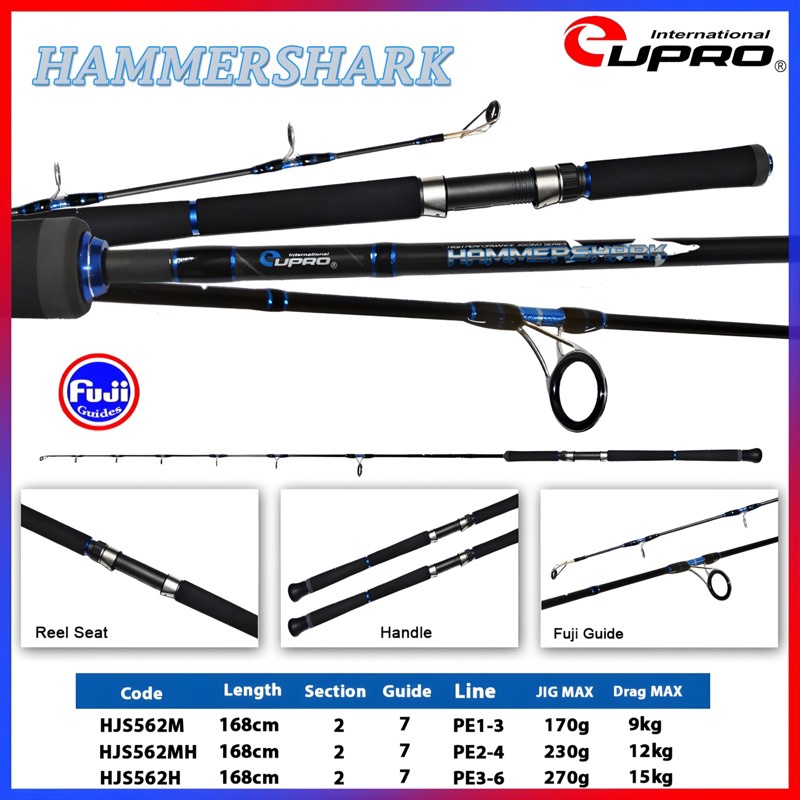 joran spinning eupro hammershark hjs 562M 562MH 562H jigging rod BEST SELLER TERMURAH