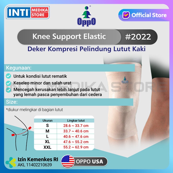 OPPO - Knee Support Elastic 2022 | Deker Kompresi Pelindung Lutut Kaki - XXL