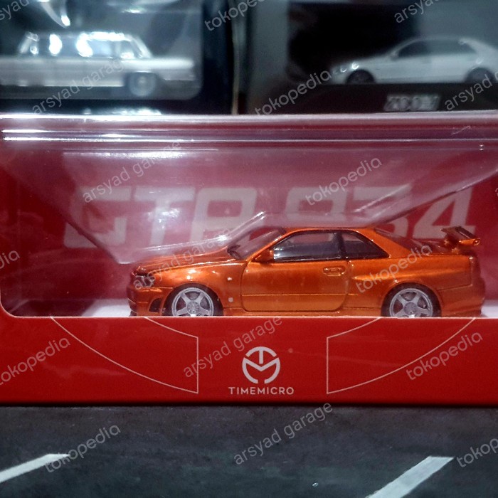 Diecast Time Micro Nissan Skyline GTR R34 Orange Segel LP27