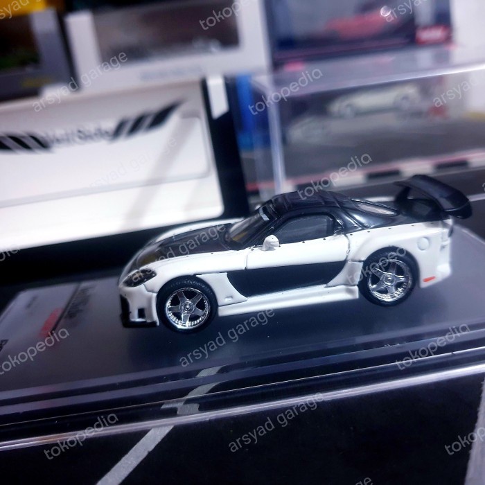Diecast Peako 64 Veilside Mazda  RX7 Fortune 7 White LP27