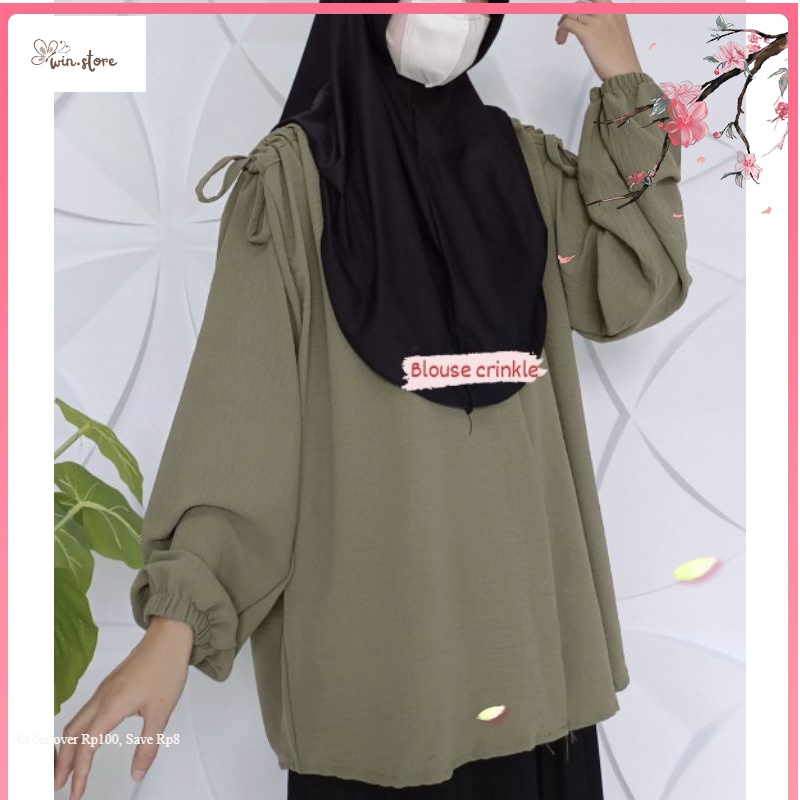 Kemeja Blouse Terbaru / BLOUSE CRINKLE AIRFLOW PREMIUM LENGAN SERUT CRINKLE AIRFLOW