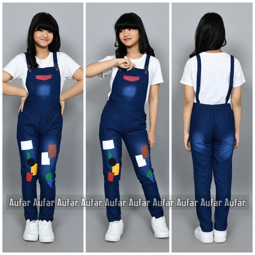 overoll anak perempuan jeans boyfriend kain jeans halus