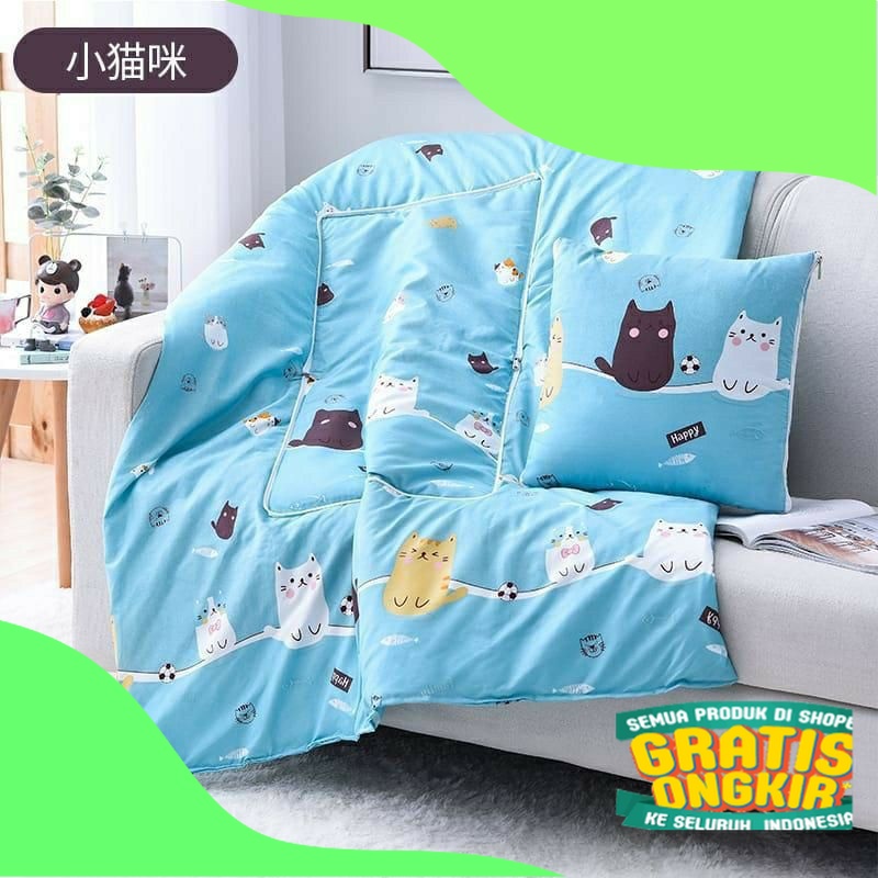 Bantal Selimut (BalMut), Selimut Bed Cover, Selimut Dalam Mobil/ ungu lavender