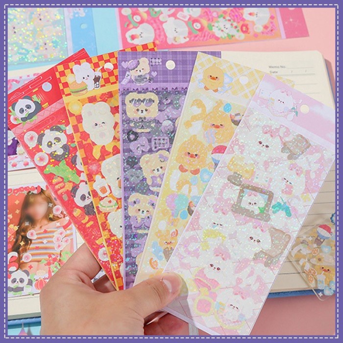 

Sticker Anak Stiker Cute Animal Edition With Glitter Tahan Air PVC