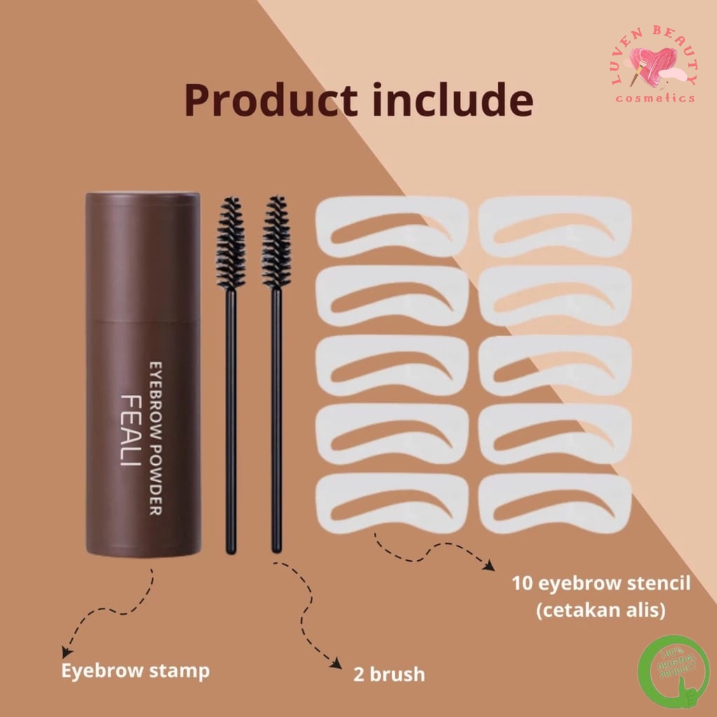 [ORI BPOM] FEALI Eyebrow Powder Cetakan Alis Instant Eyebrow Stamp Alis Stempel Alis Waterproof deng