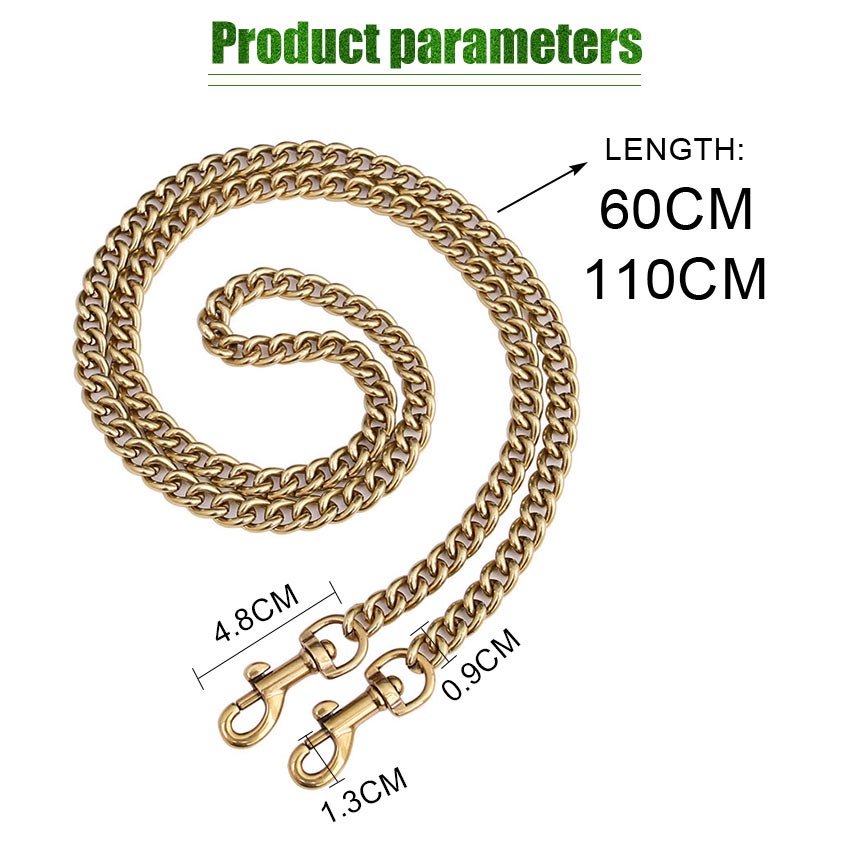 Rantai Tas Tali Panjang Besar 60cm-110cm Tali Tas Selempang Anti Karat Besi Premium Rose Gold Mewah